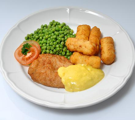 Kipschnitzel met kerriesaus